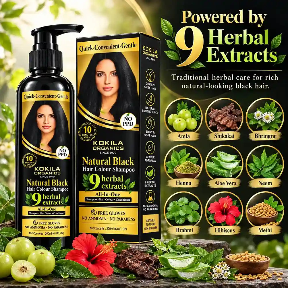 Kokila Hair Colour Shampoo - Natural Colour for Women and Men