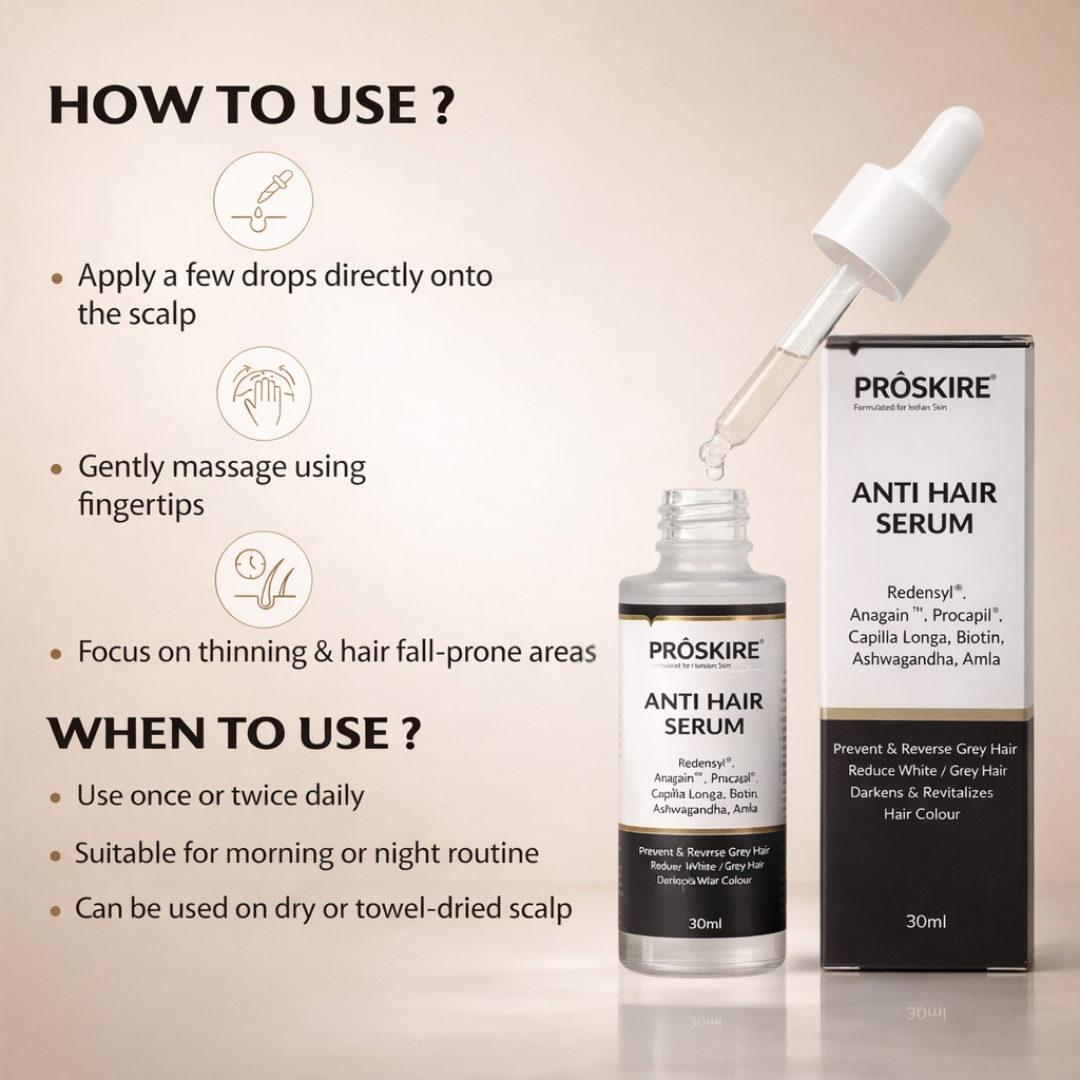 Proskire Anti-Grey Hair Serum | Reduces White Hair