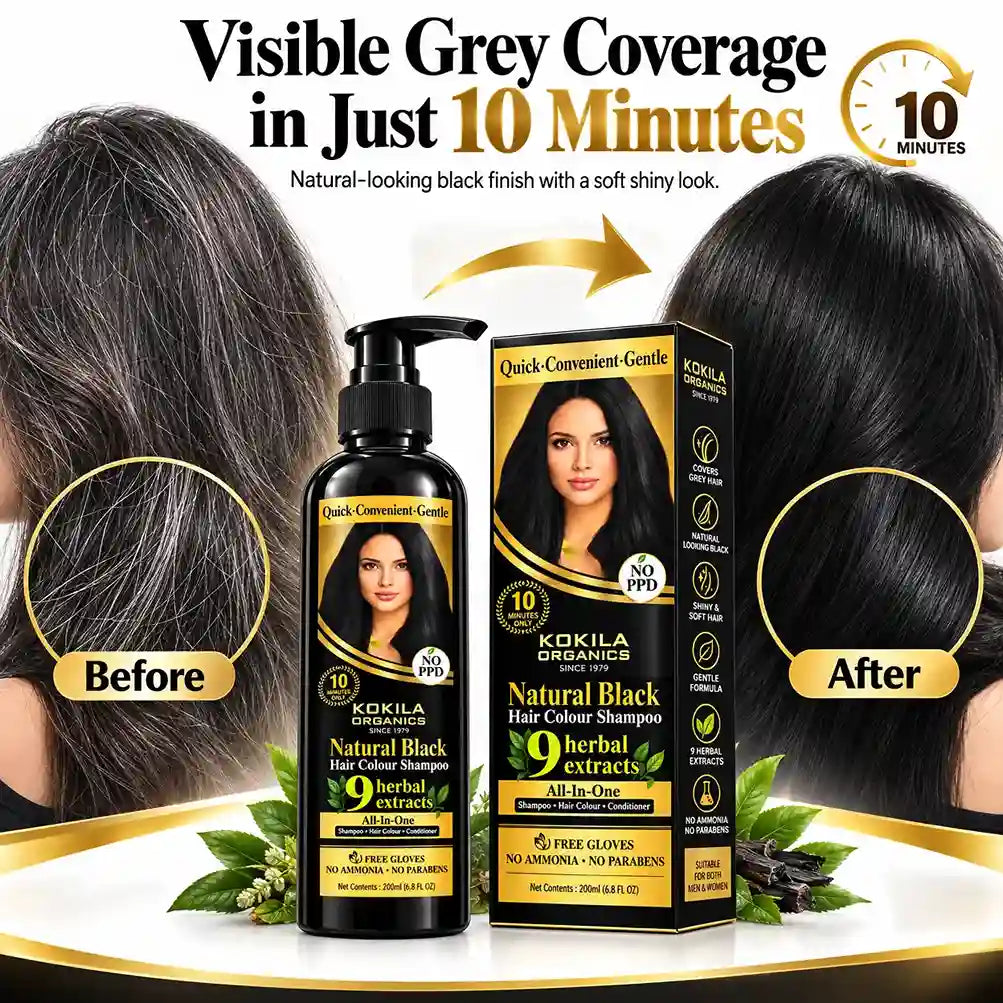 Kokila Hair Colour Shampoo - Natural Colour for Women and Men