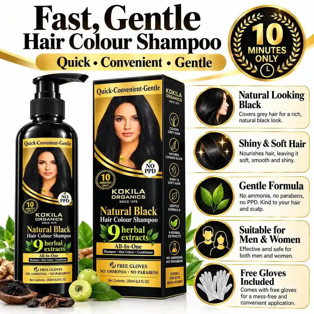 Kokila Hair Colour Shampoo - Natural Colour for Women and Men